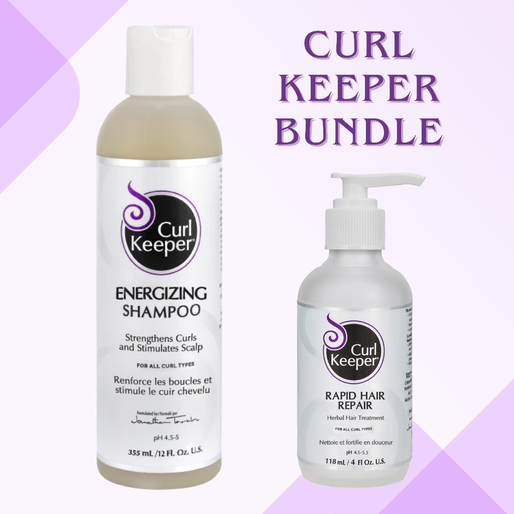 Curl Keeper Bundle - Energizing Shampoo and Rapid Hair Repair Herbal Treatment